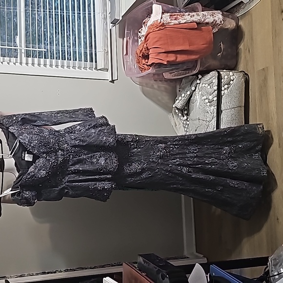 Javoni 62380 Lace off the shoulder peplum mermaid gown - Picture 6 of 11